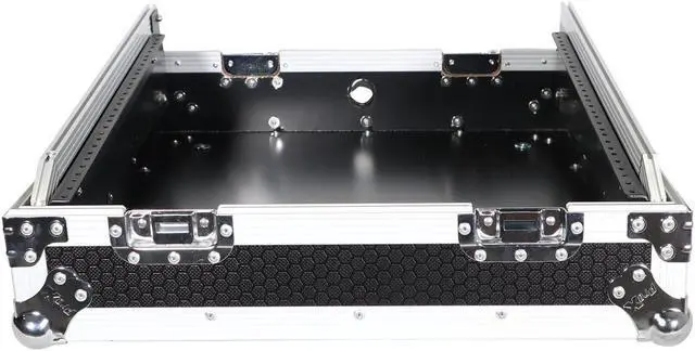 Alt view image 11 of 13 - prox cases x19mixlt top load dj mixer road gig ready flight combo rack w/gliding laptop shelf