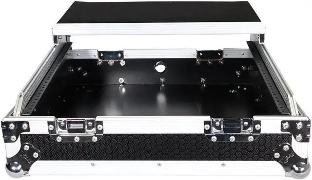 Alt view image 13 of 13 - prox cases x19mixlt top load dj mixer road gig ready flight combo rack w/gliding laptop shelf