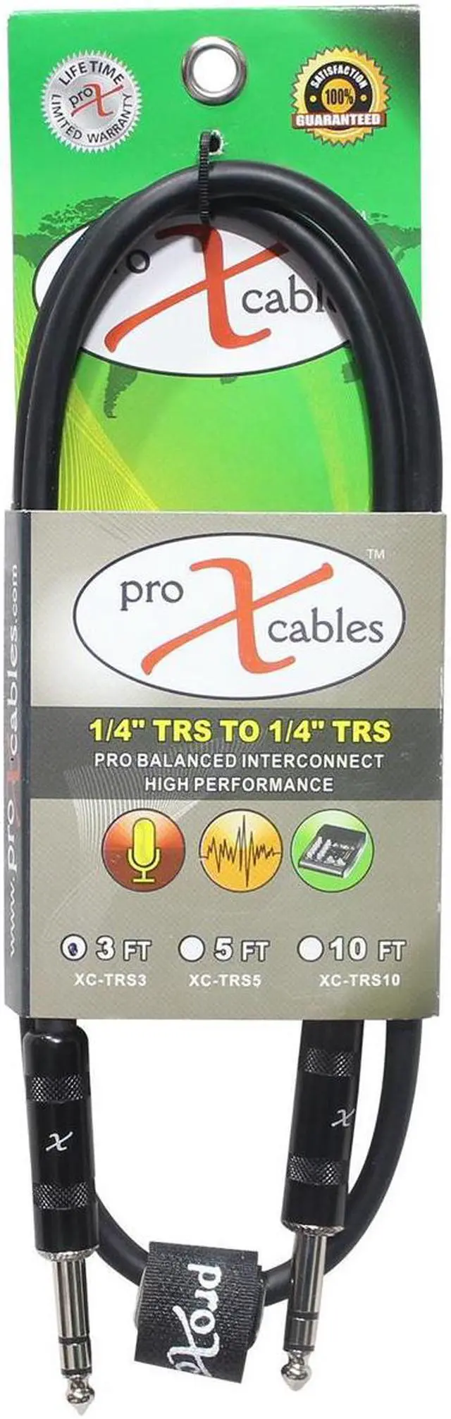 Alt view image 2 of 5 - ProX XC-TRS03 3 Ft. Balanced 1/4" TRS-M to TRS-M High Performance Audio Cable