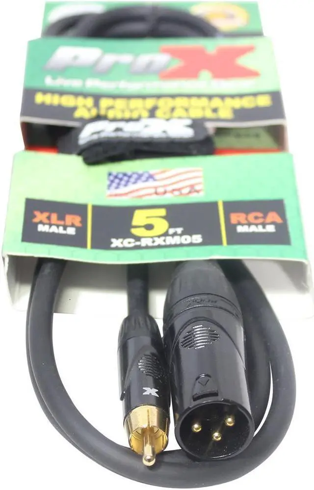 Alt view image 3 of 4 - ProX XC-RXM05 5' RCA-M to XLR3-M Unbalanced High Performance Audio Cable