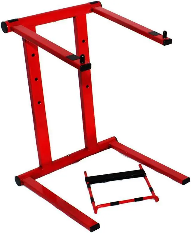 Alt view image 2 of 3 - prox foldable portable laptop stand w adjustable shelf red