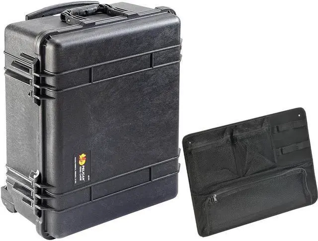 Main image of Pelican 1560 Watertight Wheeled Hard Case w/o Foam, Black,w/PC1569 Lid Organizer