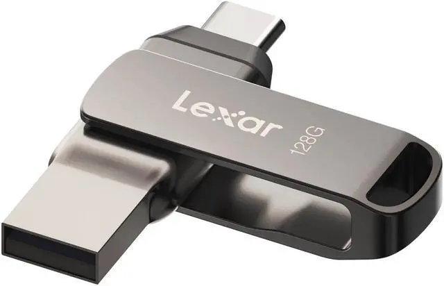 Alt view image 8 of 18 - Lexar JumpDrive D400 Dual 128GB USB 3.1 Flash Drive Titanium (LJDD400-128GBNU)
