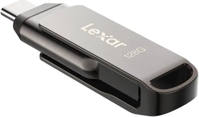Alt view image 11 of 18 - Lexar JumpDrive D400 Dual 128GB USB 3.1 Flash Drive Titanium (LJDD400-128GBNU)