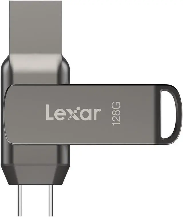Alt view image 9 of 18 - Lexar JumpDrive D400 Dual 128GB USB 3.1 Flash Drive Titanium (LJDD400-128GBNU)