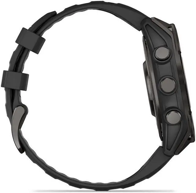 Alt view image 9 of 18 - Garmin fnix® 8, 47 mm, AMOLED, Sapphire, Carbon Gray DLC Titanium with Black/Pebble Gray Silicone Band