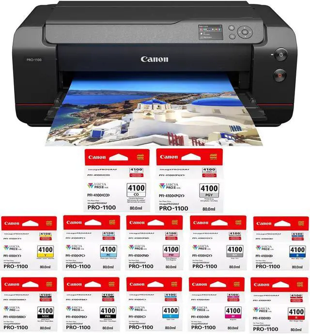 Main image of Canon imagePROGRAF PRO-1100 17" Professional Wide Format Wireless Inkjet Photo Printer, Bundle with Color Ink Pack