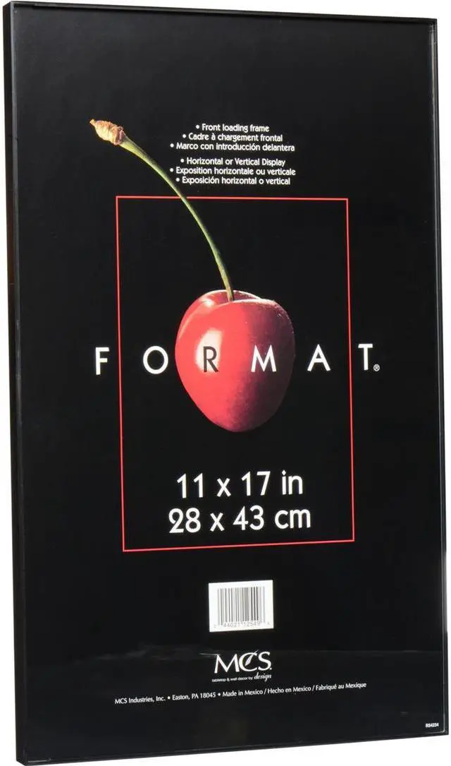 Alt view image 7 of 8 - MCS Plastic Photograph Format Frame in Black - 11 x 17 Inches
