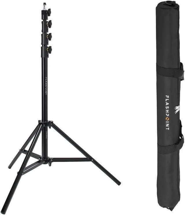 Alt view image 2 of 7 - Flashpoint Pro Air-Cushioned Heavy-Duty Light Stand (Black, 9.5')
