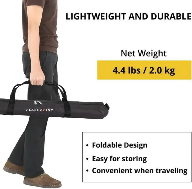 Alt view image 6 of 7 - Flashpoint Pro Air-Cushioned Heavy-Duty Light Stand (Yellow, 9.5') #FP-S-9-YL-V2