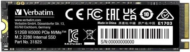 Alt view image 8 of 13 - Verbatim 2TB SSD Vi5000 Internal Solid State Hard Drive PCIe NVMe M.2 2282