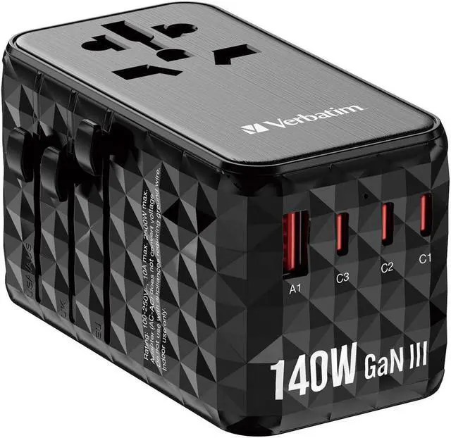 Main image of Verbatim UTA-10 GaN III 140W Universal Travel Adapter #32125