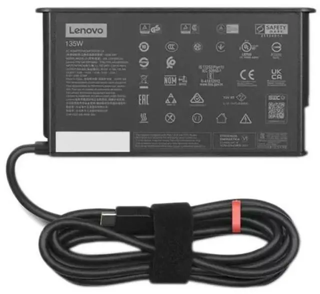 Alt view image 11 of 15 - Lenovo ThinkPad 135W AC Adapter (USB-C) - Black