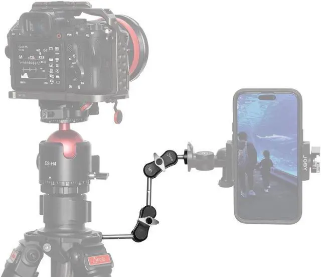 Alt view image 5 of 6 - 3Pod Adjustable Articulating Magic Arm with Double 1/4"x20 Threads, Black/Silver