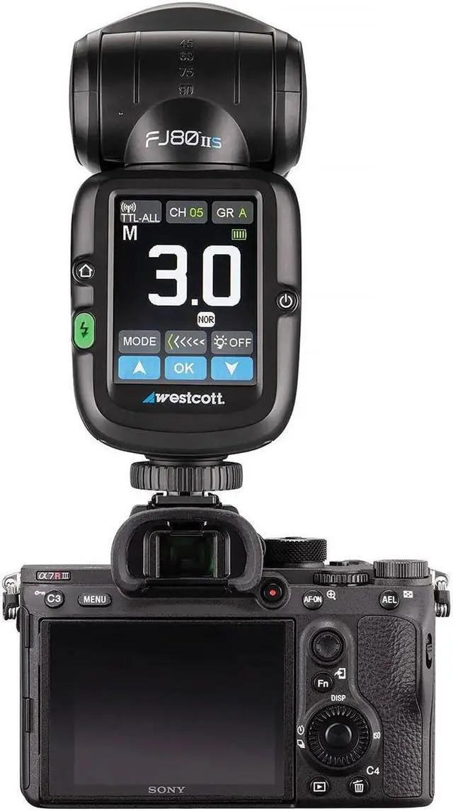 Alt view image 6 of 7 - Westcott FJ80 II S 80Ws Touchscreen TTL Speedlight Flash with Sony Camera Mount