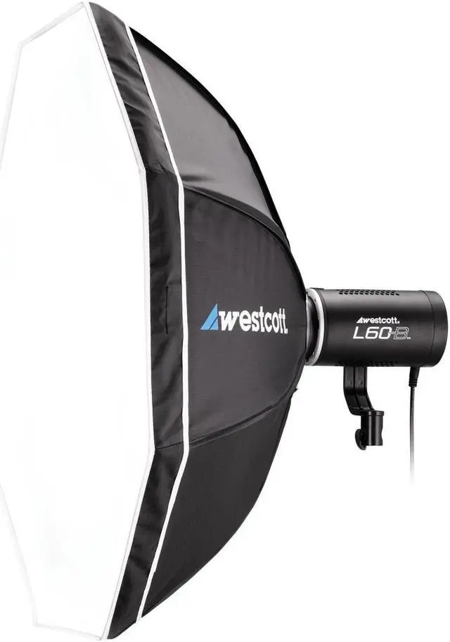 Alt view image 4 of 8 - Westcott L60-B Bi-Color COB LED 1-Light Backpack Kit with Rapid Box Octa-S  Ultra Reflector  9 FX Modes  97+ CRI  98+ TLC  15 000 Lux at 1meter for Photography & Video Lighting