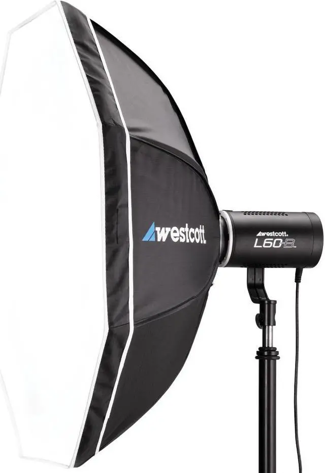 Alt view image 3 of 8 - Westcott L60-B Bi-Color COB LED 1-Light Backpack Kit with Rapid Box Octa-S  Ultra Reflector  9 FX Modes  97+ CRI  98+ TLC  15 000 Lux at 1meter for Photography & Video Lighting