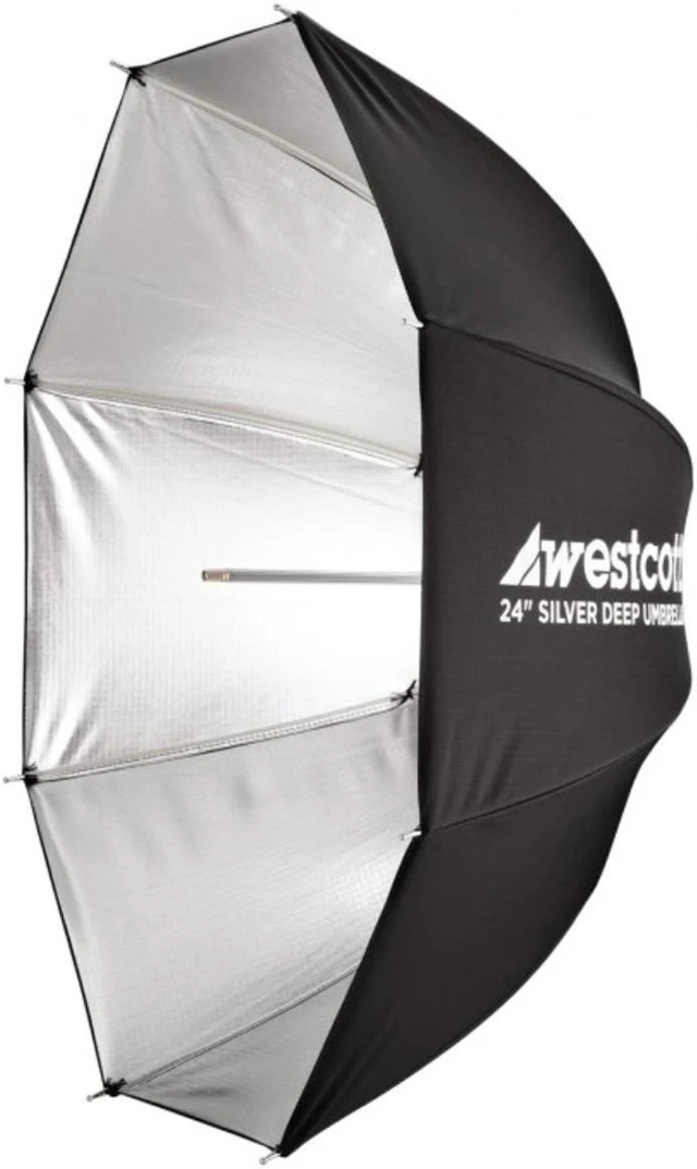 Alt view image 4 of 7 - Westcott 24" Deep Umbrella with Silver Interior