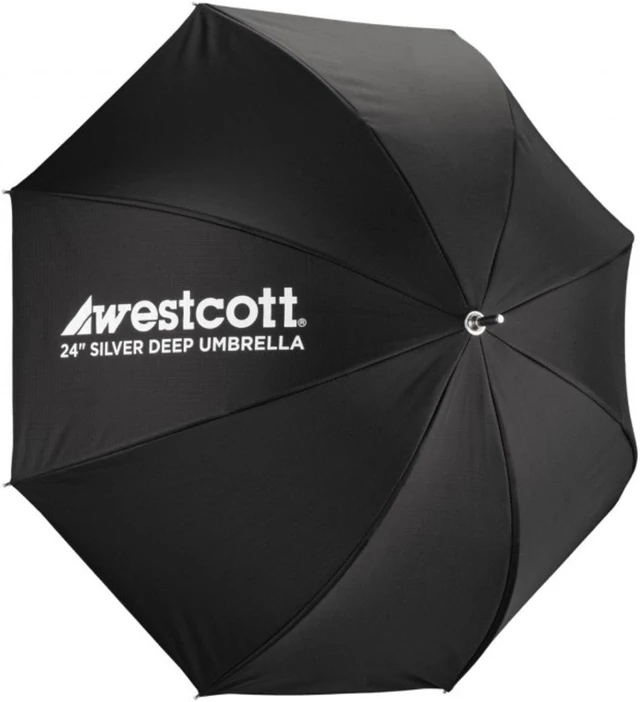 Alt view image 5 of 7 - Westcott 24" Deep Umbrella with Silver Interior