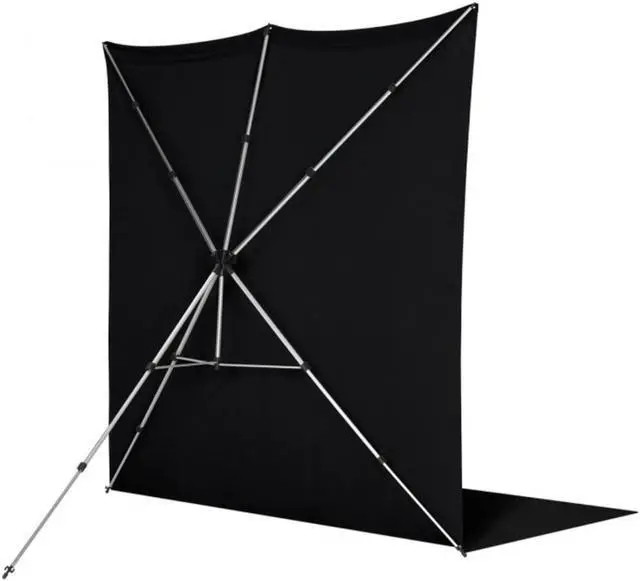 Alt view image 2 of 7 - Westcott 8x13' X-Drop Pro Wrinkle-Resistant Backdrop Kit with Stand, Rich Black Sweep