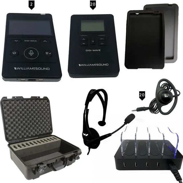 Main image of Williams Sound Digi-Wave INT 3 400 Interpretation System, 2x MIC 144 Headset Mic