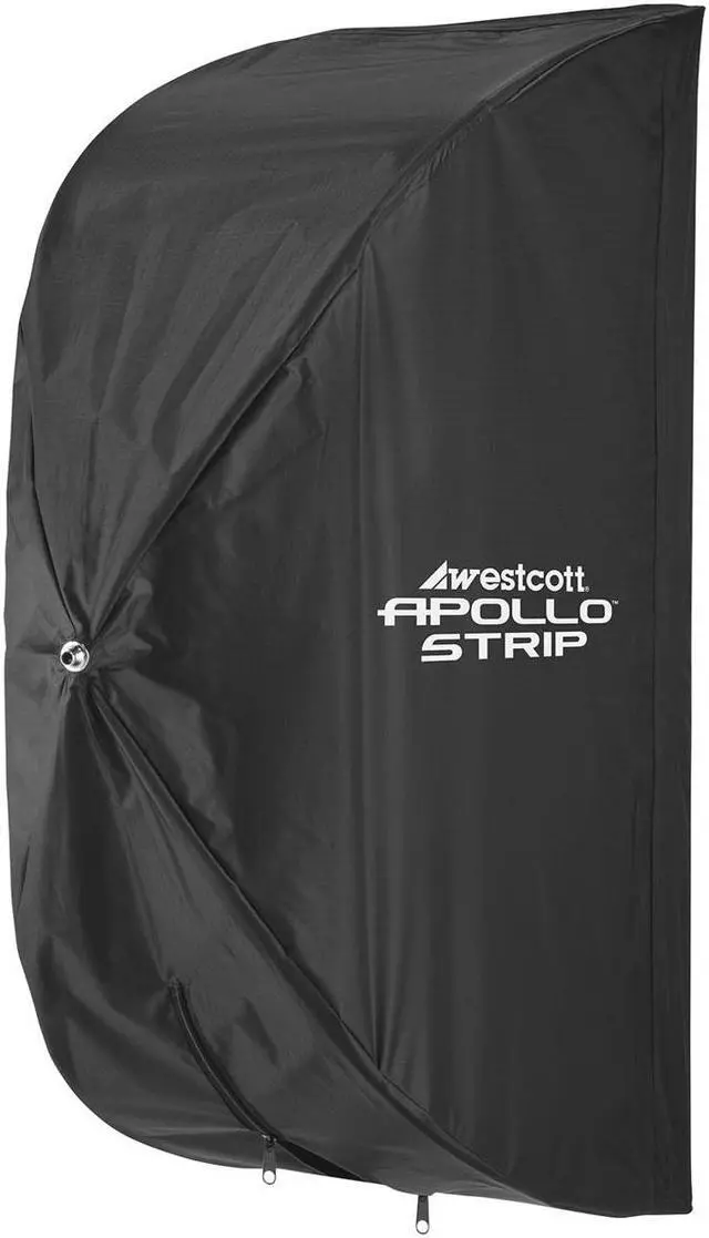 Alt view image 3 of 12 - westcott apollo strip (12? x 36?) quick open softbox with free egg crate grid - speedlight, monolight, flash, or continuous light modifier