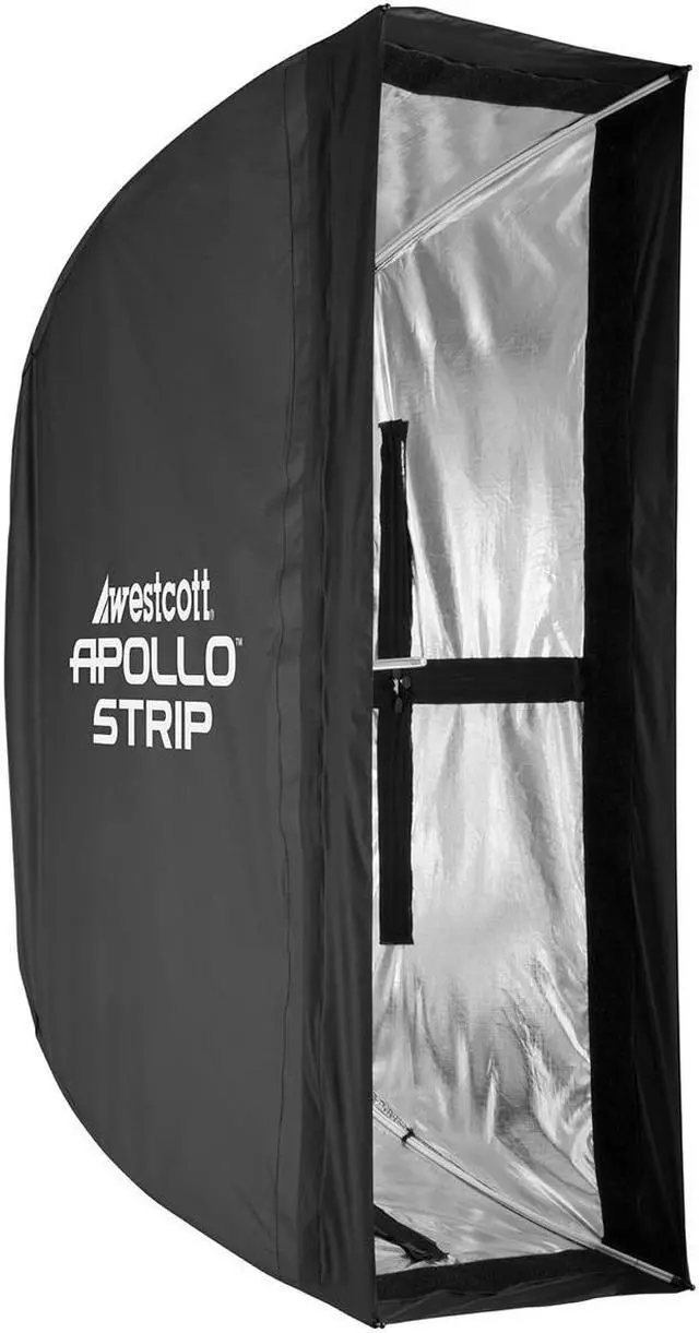 Alt view image 4 of 12 - westcott apollo strip (12? x 36?) quick open softbox with free egg crate grid - speedlight, monolight, flash, or continuous light modifier