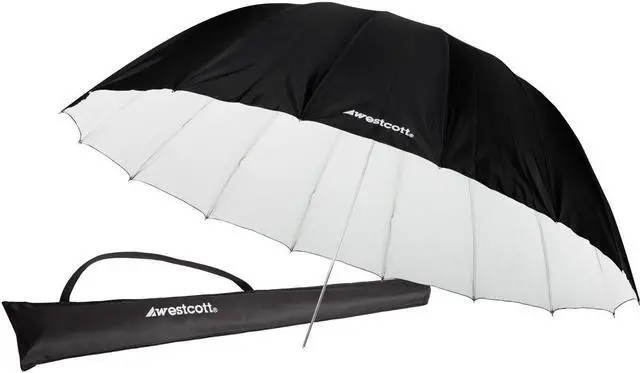 Alt view image 13 of 19 - Westcott White/Black Bounce Parabolic Standard Umbrella (7')