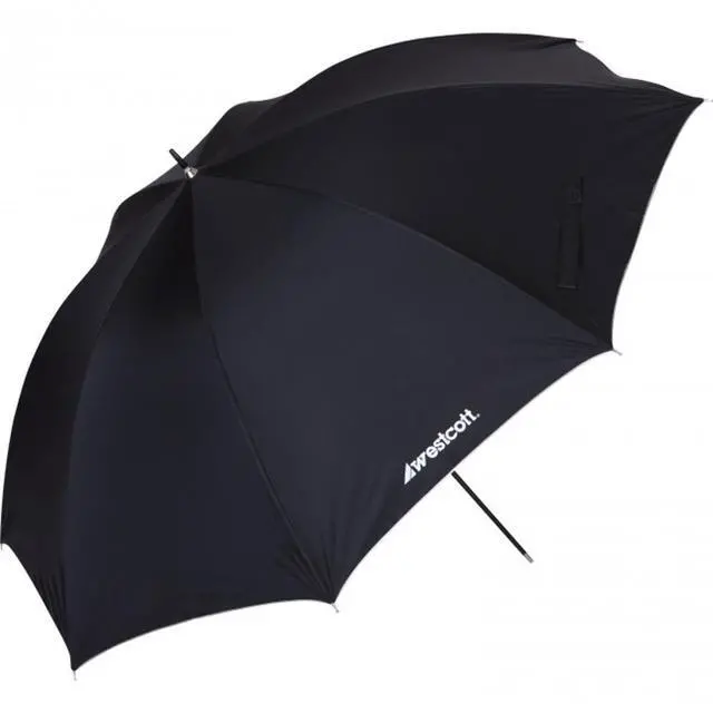 Alt view image 20 of 20 - Westcott 32in. White Satin Umbrella With Removable Black Cover