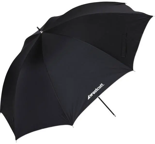 Alt view image 17 of 20 - Westcott 32in. White Satin Umbrella With Removable Black Cover