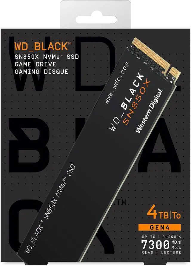 Alt view image 4 of 6 - WD _BLACK SN850X 4TB NVMe PCIe 4.0 x4 M.2 Internal Gaming SSD without Heatsink