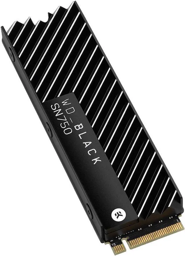 Alt view image 3 of 5 - WD _BLACK SN750 2TB NVMe M.2 Internal Gaming SSD with Heatsink