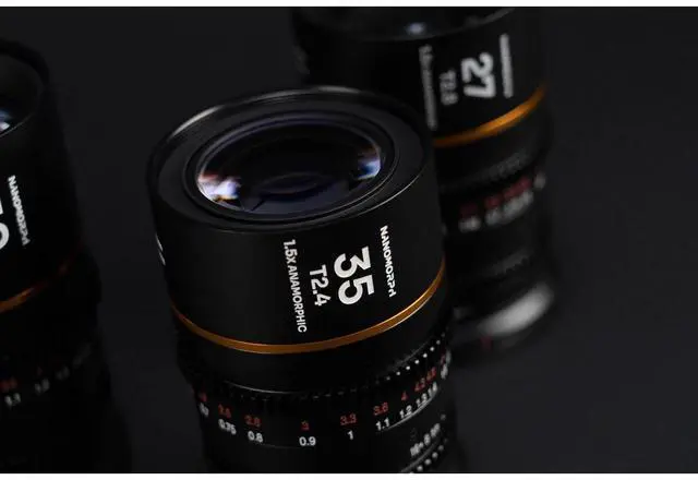 Alt view image 4 of 7 - Venus Laowa Nanomorph S35 Prime 3-Lens Bundle with 35mm, 50mm T2.4 and 27mm T2.8 Anamorphic Lens for DJI DL, Amber Flare