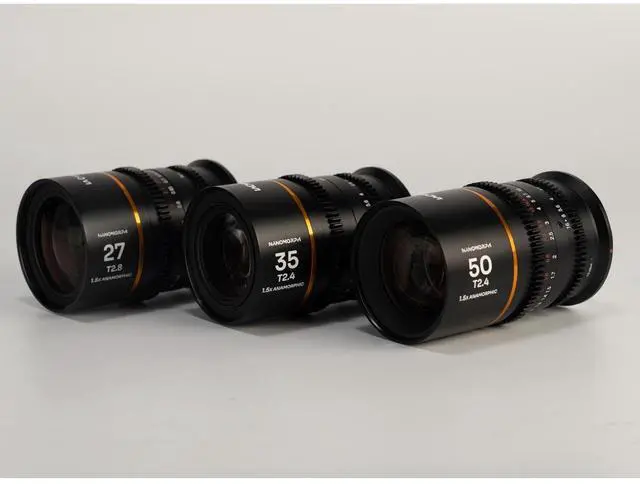 Alt view image 6 of 7 - Venus Laowa Nanomorph S35 Prime 3-Lens Bundle with 35mm, 50mm T2.4 and 27mm T2.8 Anamorphic Lens for DJI DL, Amber Flare