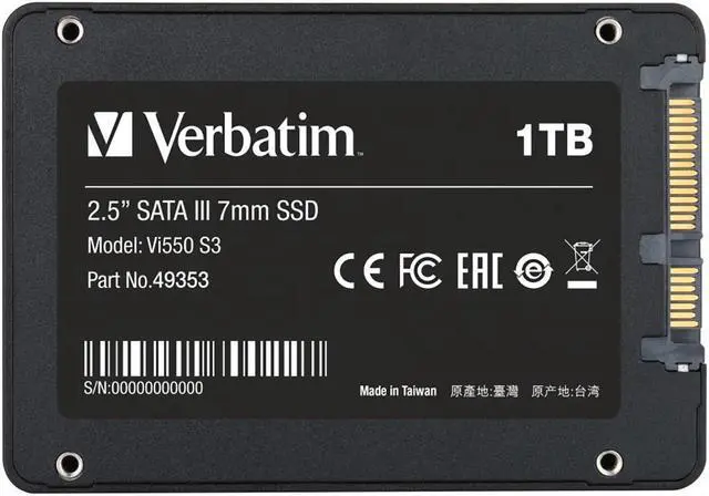 Alt view image 7 of 9 - Verbatim 1TB Vi550 SATA III 2.5 Internal SSD 49353