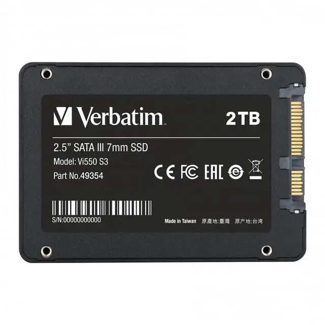 Alt view image 6 of 8 - Verbatim Vi550 2TB 2.5" SATA III Internal Solid State Drive 49354