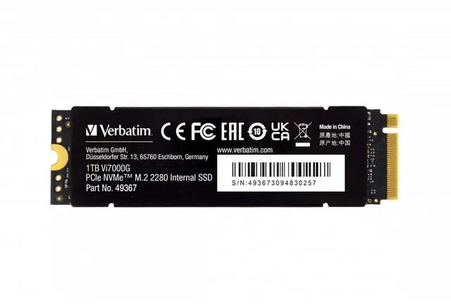 Alt view image 4 of 8 - Verbatim Vi7000 1TB PCIe NVMe M.2 2280 Internal SSD 49367