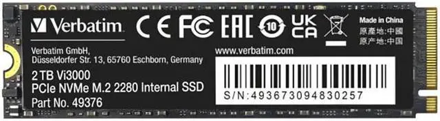 Alt view image 2 of 14 - Verbatim Verbatim 2TB Vi3000 Internal SSD #49376