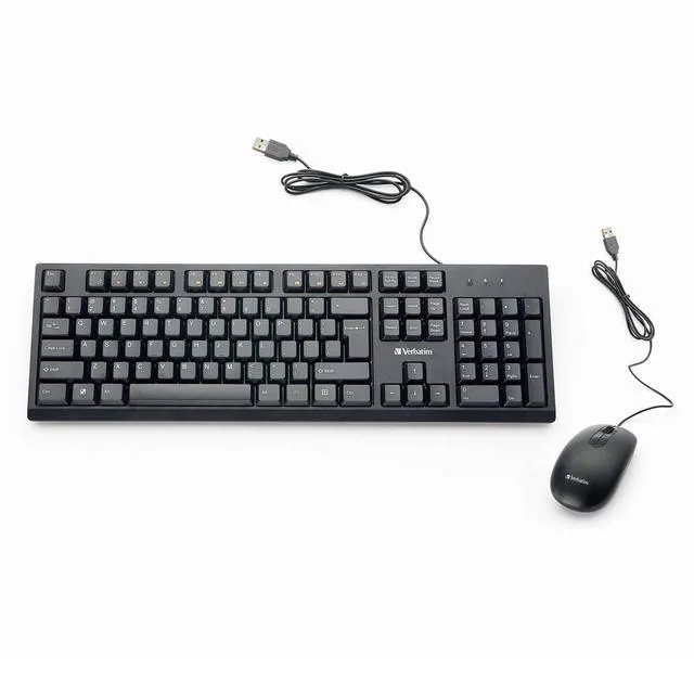 Alt view image 8 of 14 - Verbatim 70734 Universal Wired Keyboard and Mouse Black 70734