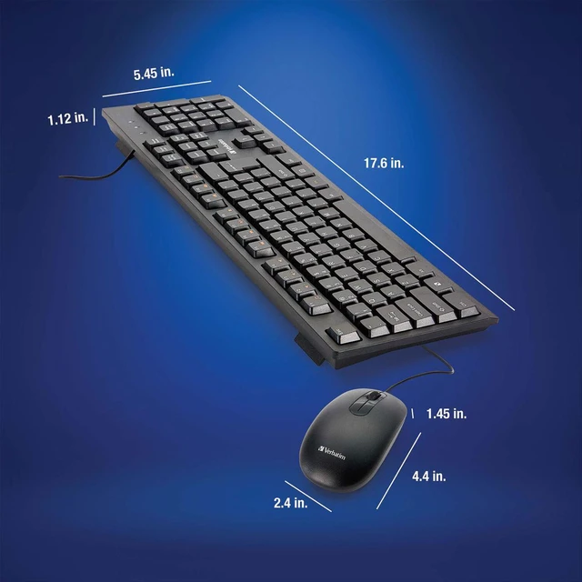 Alt view image 14 of 14 - Verbatim 70734 Universal Wired Keyboard and Mouse Black 70734
