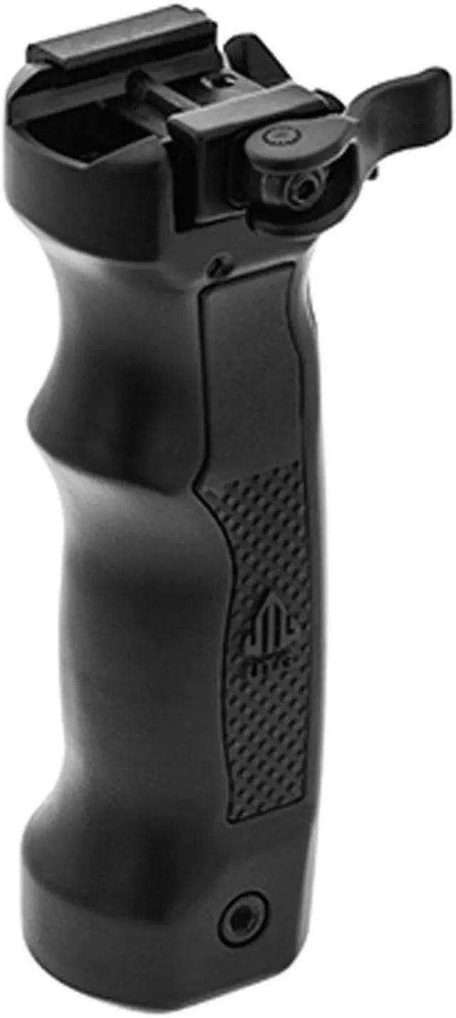 Main image of UTG D-Grip with Ambidextrous Quick Release Deployable Bipod, Matte Black