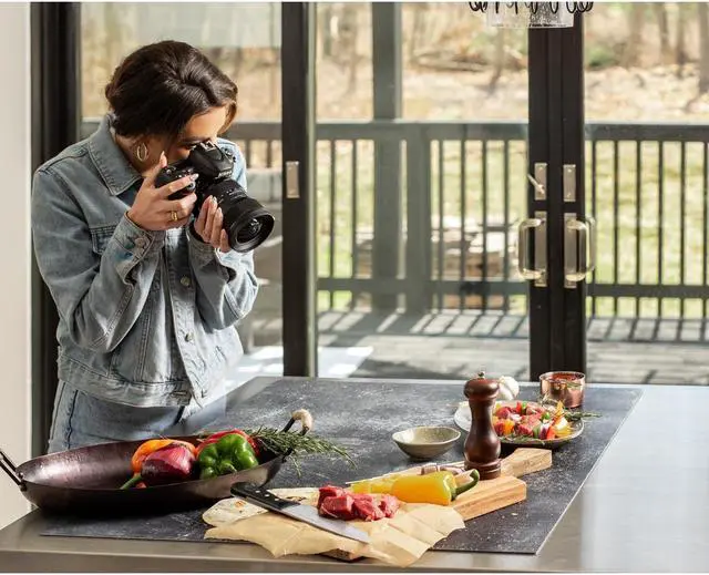 Alt view image 6 of 7 - V-FLAT WORLD Duo Board - Double Sided Backdrop Board Surface Food & Product Photography - Legs Included Made in USA (30 x 40 inches, Grey Chalk/Dark Chalk)