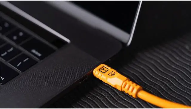 Alt view image 5 of 7 - Tether Tools Tether Tools TetherPro 31' USB-C Straight to Right-Angled Cable, Non-Reflective Black