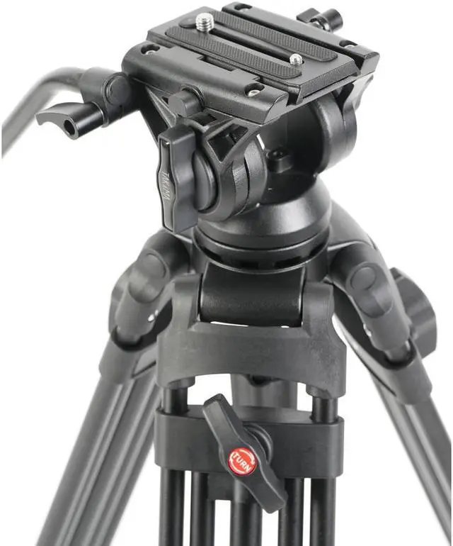 Alt view image 2 of 7 - Takama 3-Section Aluminum Video Tripod with Damping Fluid Head