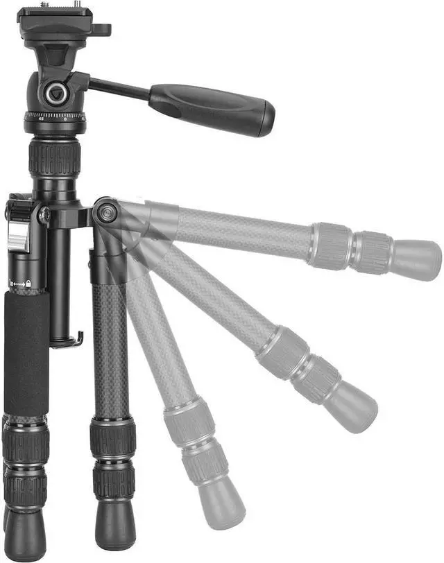 Alt view image 5 of 7 - Vanguard VESTA GO T 233CP 3-Section Carbon Fiber Table Top Tripod with VEO PH-24 Pan Head