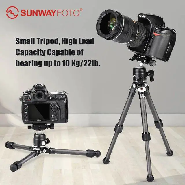 Alt view image 6 of 6 - sunwayfoto t16c20n ii 2-section carbon fiber tabletop tripod