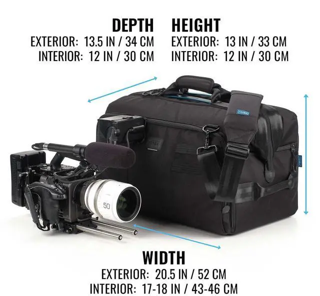 Alt view image 2 of 7 - Tenba Cineluxe v2 Shoulder Bag 21 Hightop for Camcorders,Cinema Cameras,ENG Rigs