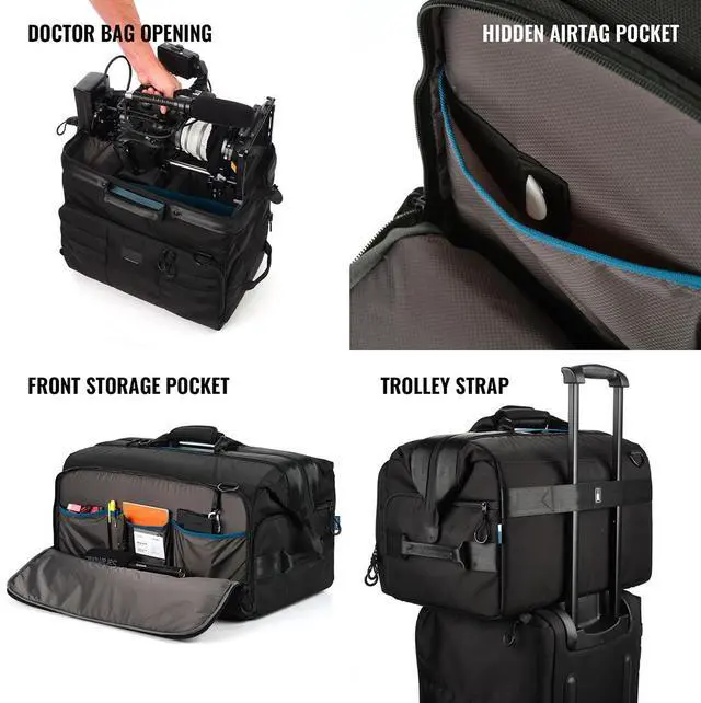Alt view image 4 of 7 - Tenba Cineluxe v2 Shoulder Bag 21 Hightop for Camcorders,Cinema Cameras,ENG Rigs