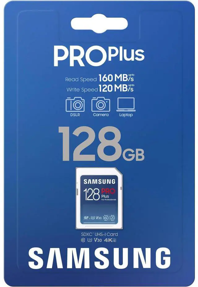 Alt view image 5 of 11 - Samsung Samsung 128GB PRO Plus UHS-I SDXC Memory Card, Blue #MB-SD128S/AM