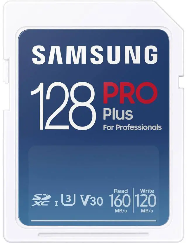 Main image of Samsung Samsung 128GB PRO Plus UHS-I SDXC Memory Card, Blue #MB-SD128S/AM